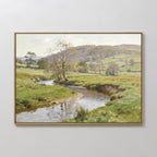 Where the Meadow Sings – blue vintage canvas wall art print by Aspire Prints