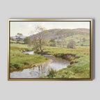 Where the Meadow Sings – blue vintage canvas wall art print by Aspire Prints