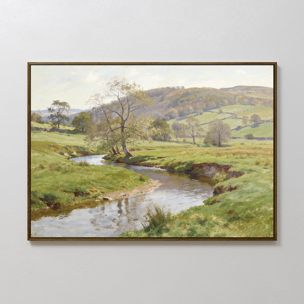 Where the Meadow Sings – blue vintage canvas wall art print by Aspire Prints