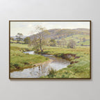Where the Meadow Sings – blue vintage canvas wall art print by Aspire Prints