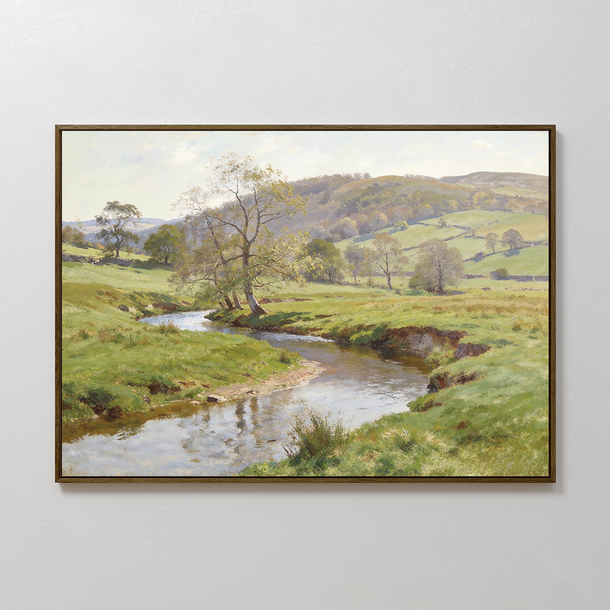 Where the Meadow Sings – blue vintage canvas wall art print by Aspire Prints
