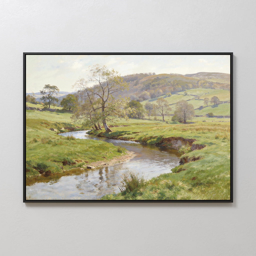 Where the Meadow Sings – blue vintage canvas wall art print by Aspire Prints