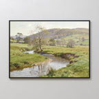 Where the Meadow Sings – blue vintage canvas wall art print by Aspire Prints