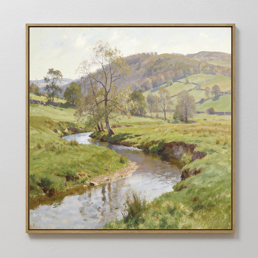 Where the Meadow Breathes – blue vintage canvas wall art print by Aspire Prints