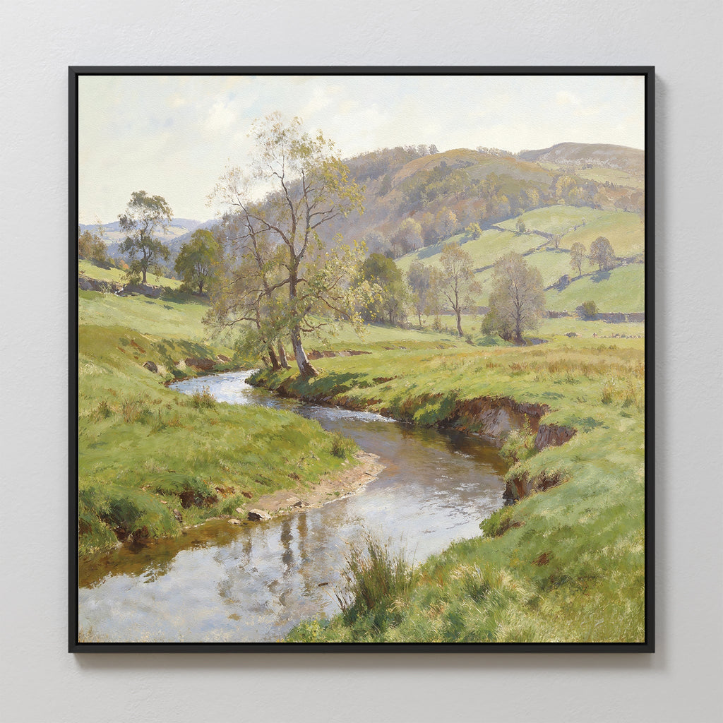 Where the Meadow Breathes – blue vintage canvas wall art print by Aspire Prints