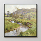 Where the Meadow Breathes – blue vintage canvas wall art print by Aspire Prints