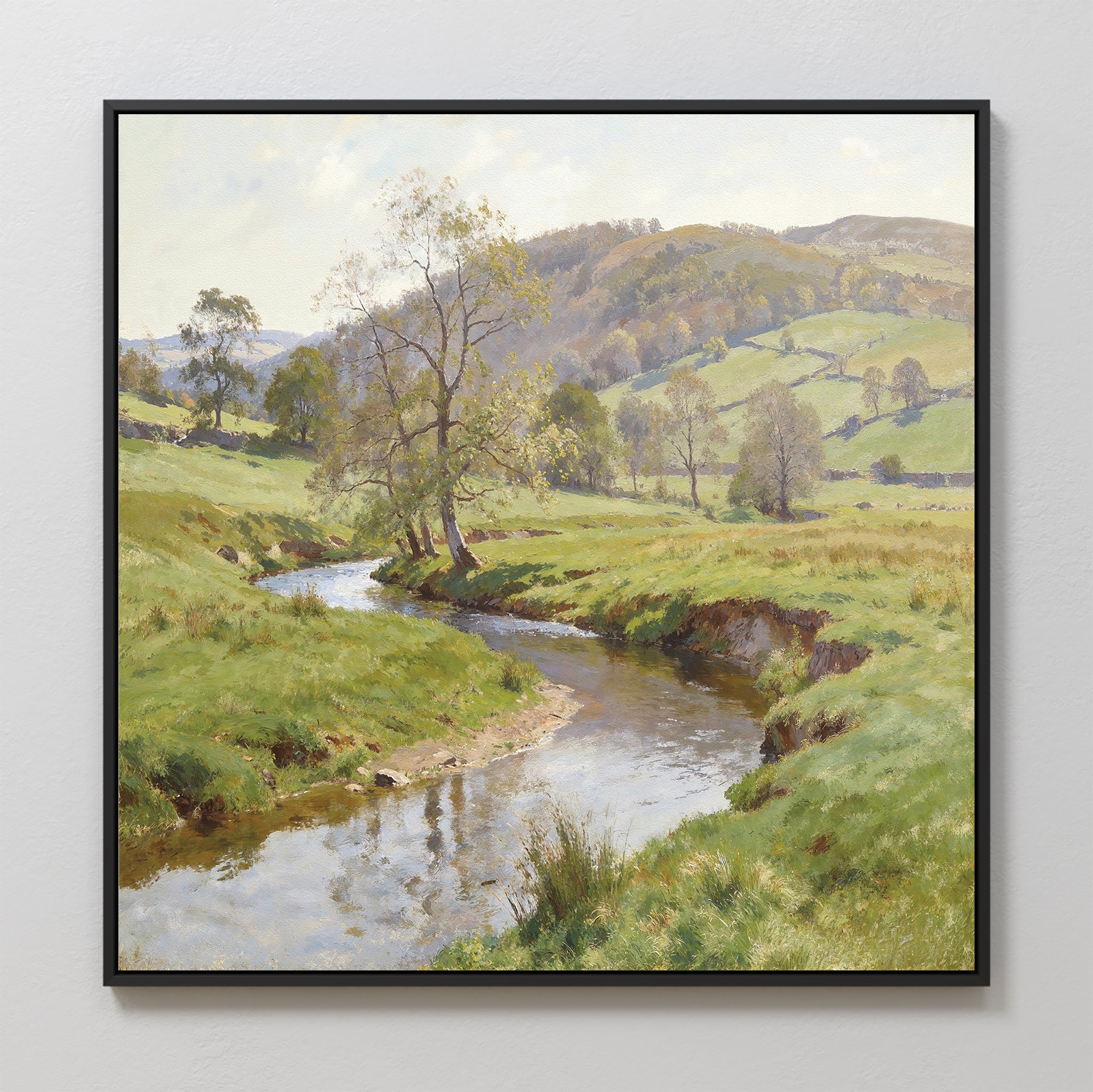 Where the Meadow Breathes – blue vintage canvas wall art print by Aspire Prints
