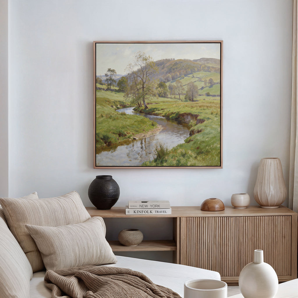 Where the Meadow Breathes – blue vintage canvas wall art print by Aspire Prints