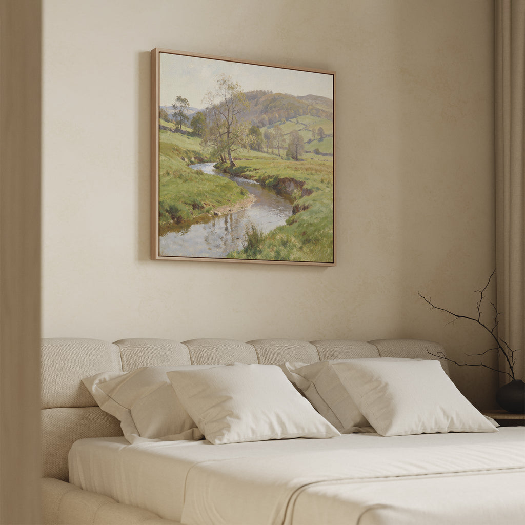 Where the Meadow Breathes – blue vintage canvas wall art print by Aspire Prints
