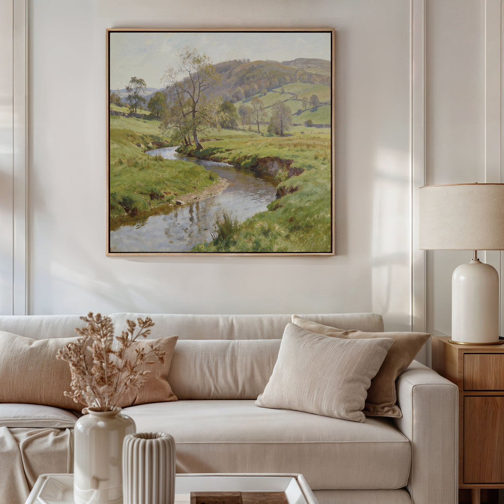Where the Meadow Breathes – blue vintage canvas wall art print by Aspire Prints