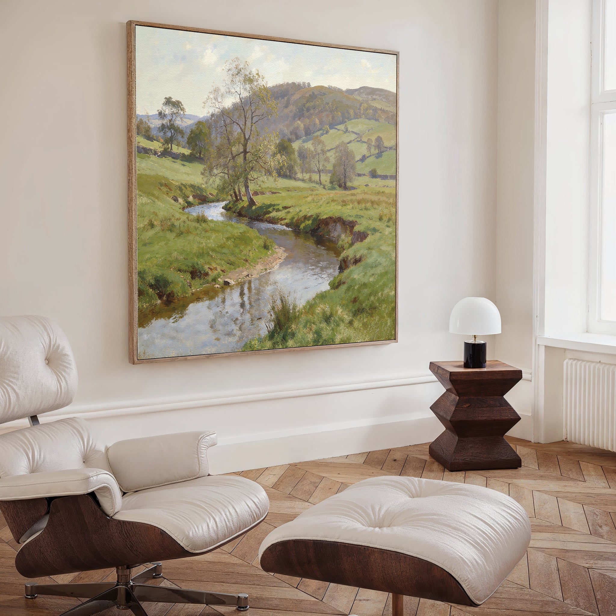 Where the Meadow Breathes – blue vintage canvas wall art print by Aspire Prints