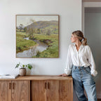 Where the Meadow Breathes – blue vintage canvas wall art print by Aspire Prints