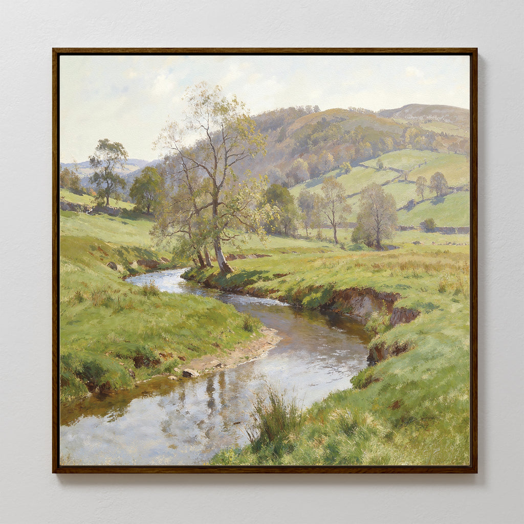 Where the Meadow Breathes – blue vintage canvas wall art print by Aspire Prints