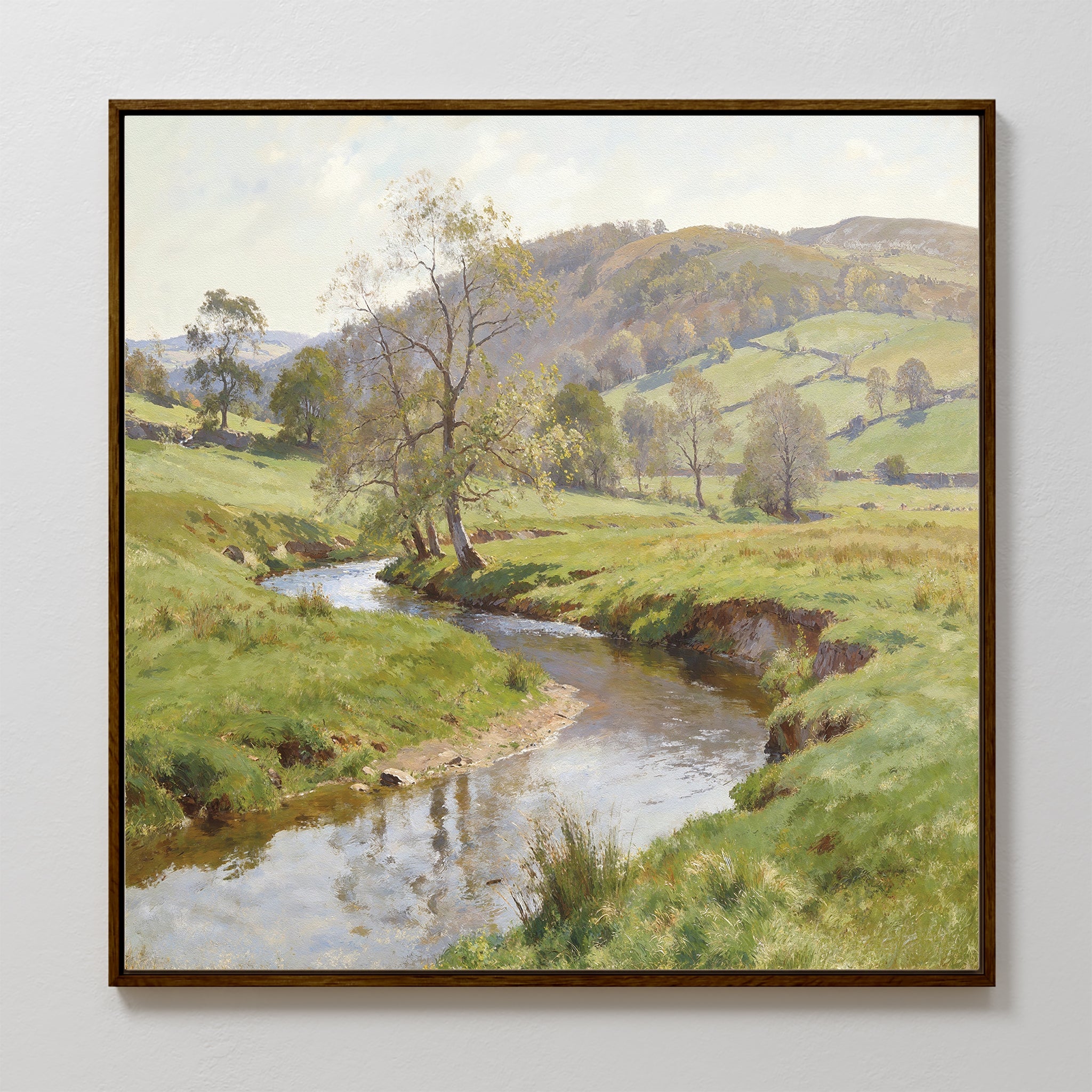 Where the Meadow Breathes – blue vintage canvas wall art print by Aspire Prints