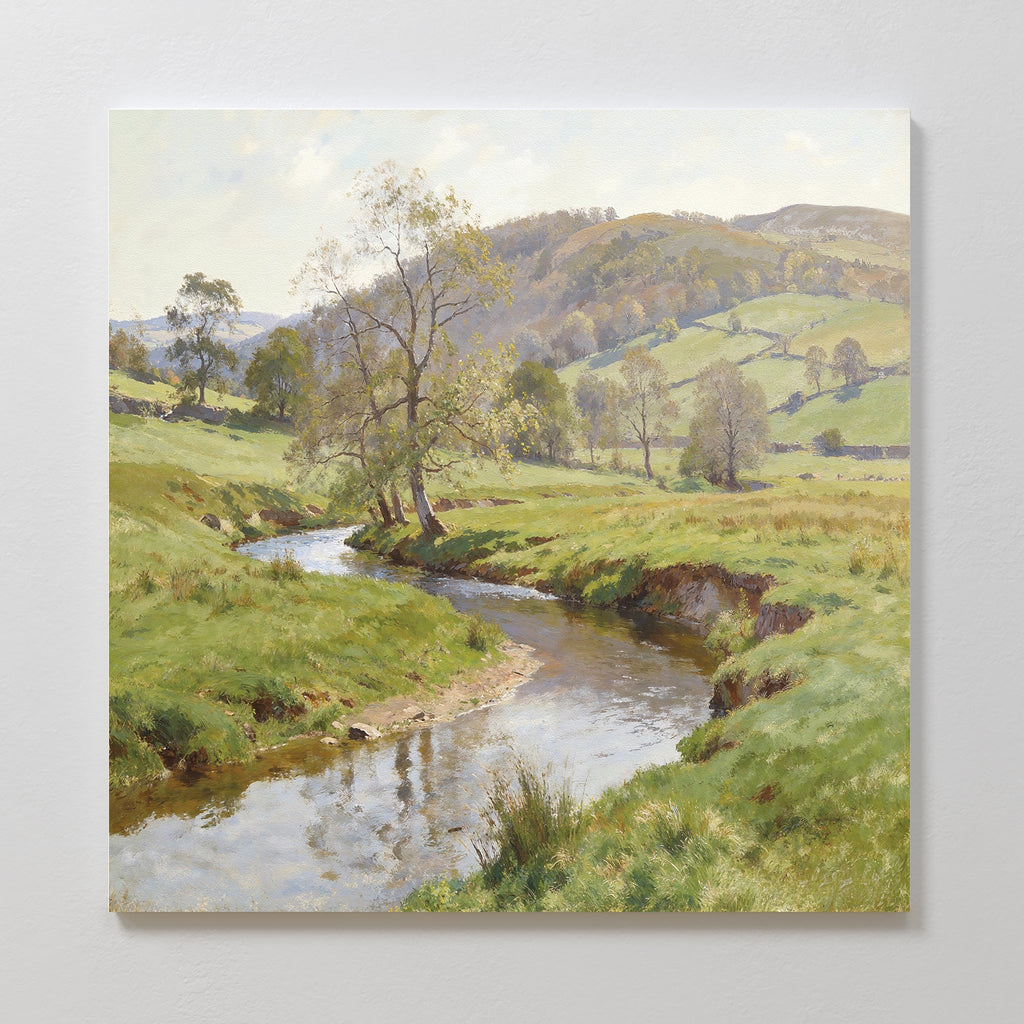 Where the Meadow Breathes – blue vintage canvas wall art print by Aspire Prints