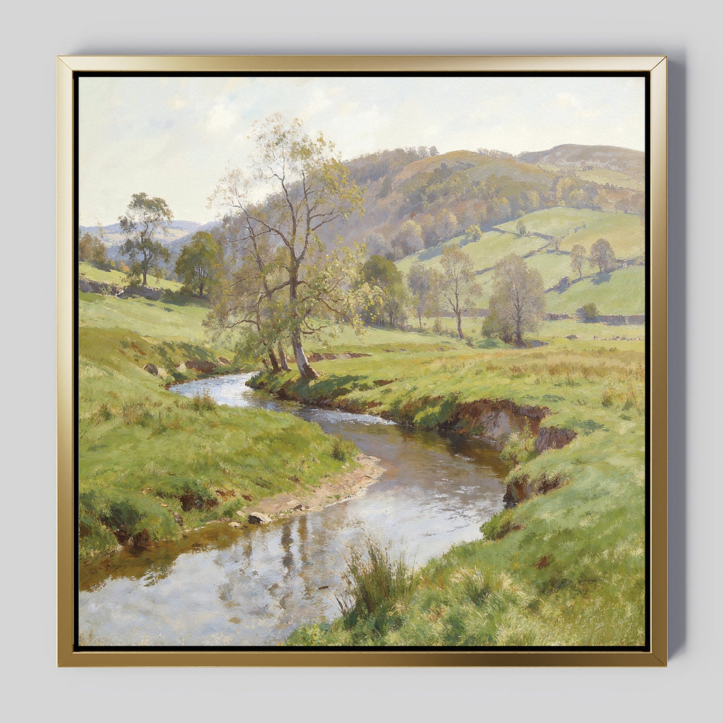 Where the Meadow Breathes – blue vintage canvas wall art print by Aspire Prints