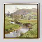 Where the Meadow Breathes – blue vintage canvas wall art print by Aspire Prints