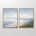Veiled Shores Diptych – Set of 2 Canvas Prints set of 2 – blue coastal canvas wall art by Aspire Prints