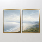 Veiled Shores Diptych – Set of 2 Canvas Prints set of 2 – blue coastal canvas wall art by Aspire Prints