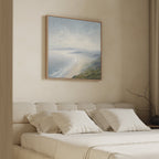 Whispering Tides at Dawn – blue coastal canvas wall art print by Aspire Prints