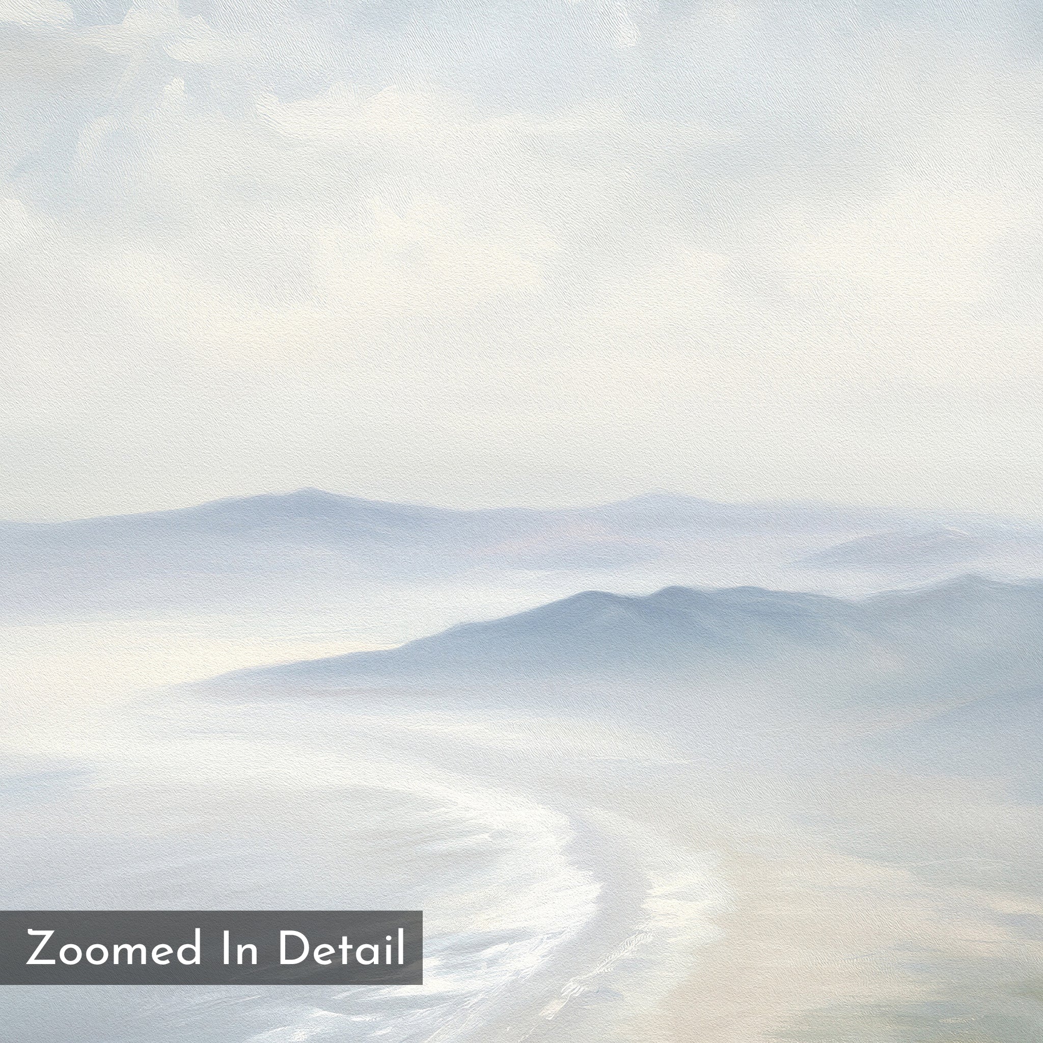 Whispering Tides at Dawn – blue coastal canvas wall art print by Aspire Prints