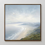 Whispering Tides at Dawn – blue coastal canvas wall art print by Aspire Prints