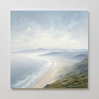 Whispering Tides at Dawn – blue coastal canvas wall art print by Aspire Prints