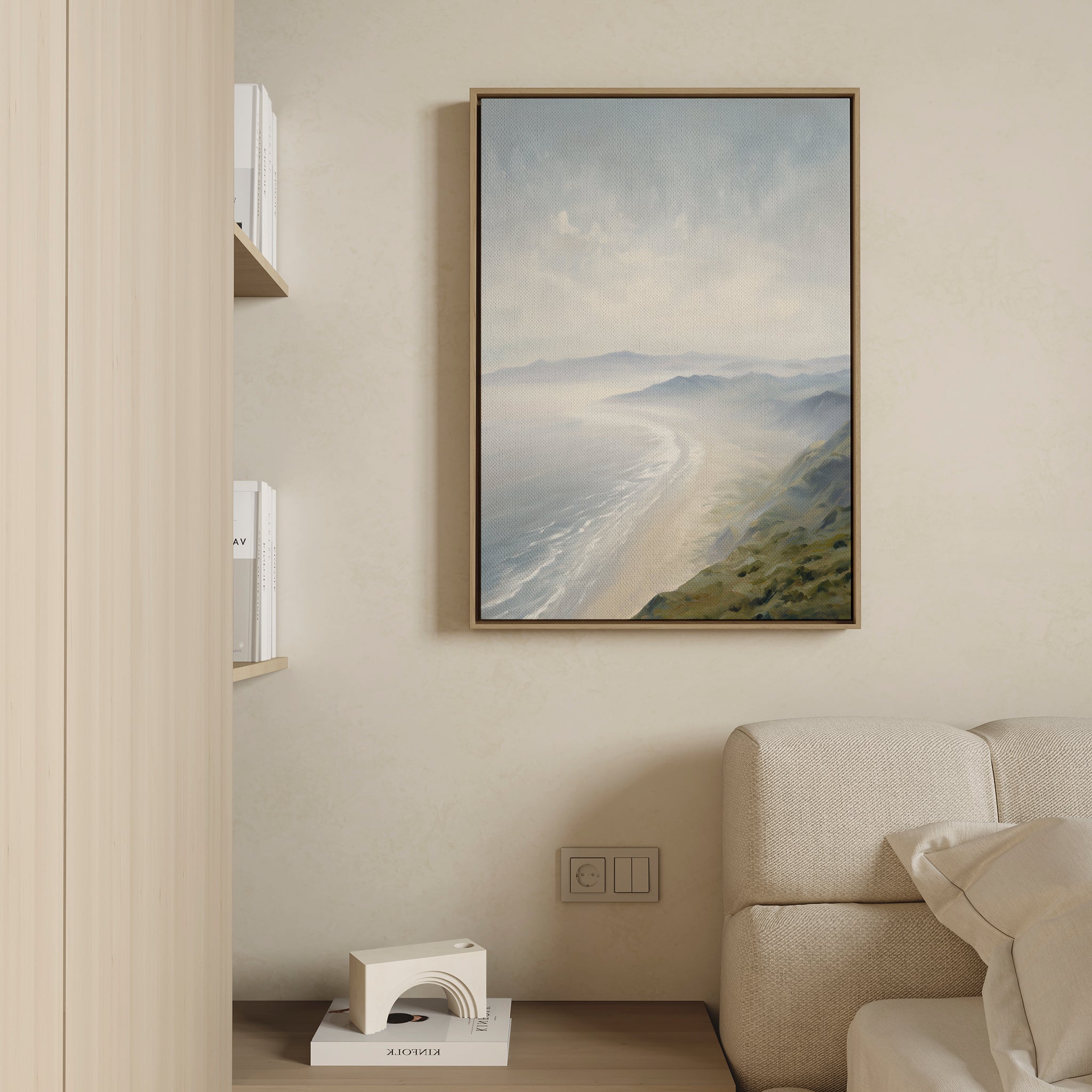 Whispers of the Tide – blue coastal canvas wall art print by Aspire Prints
