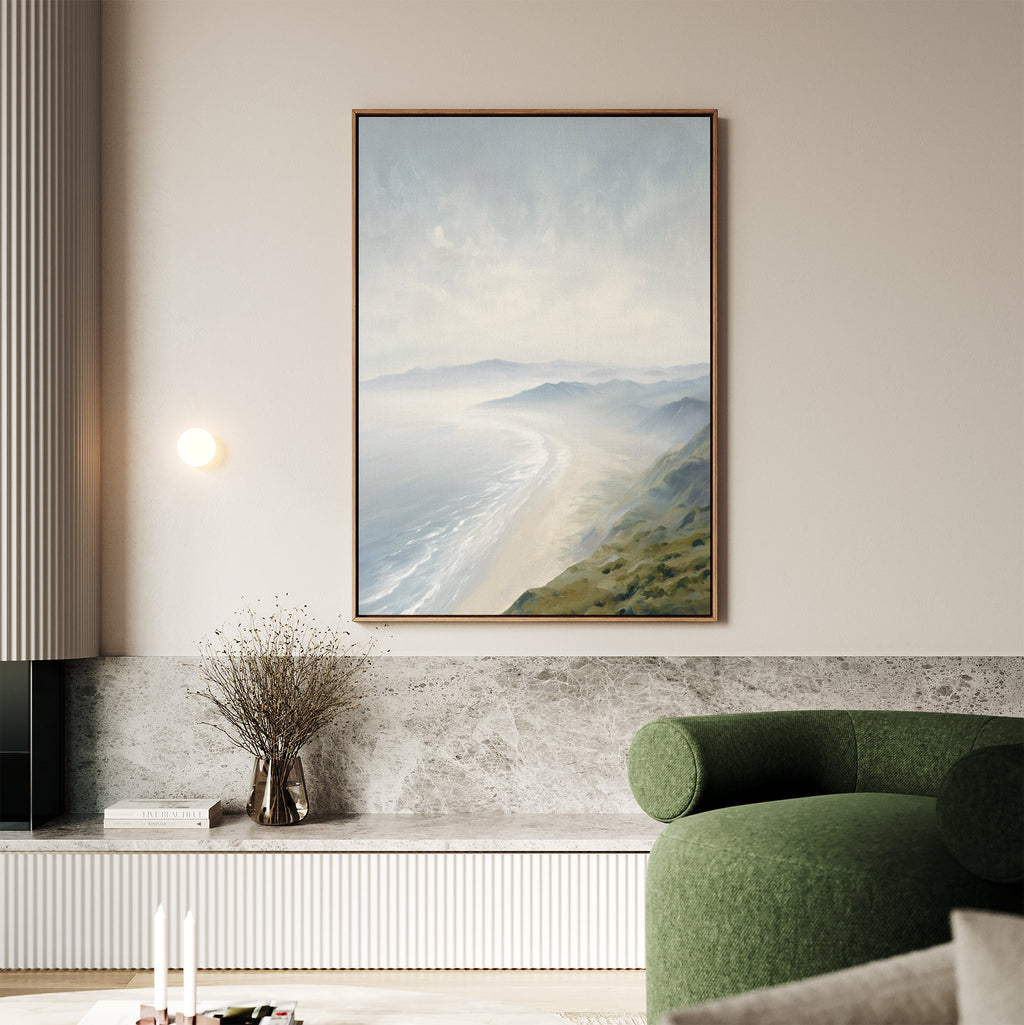 Whispers of the Tide – blue coastal canvas wall art print by Aspire Prints