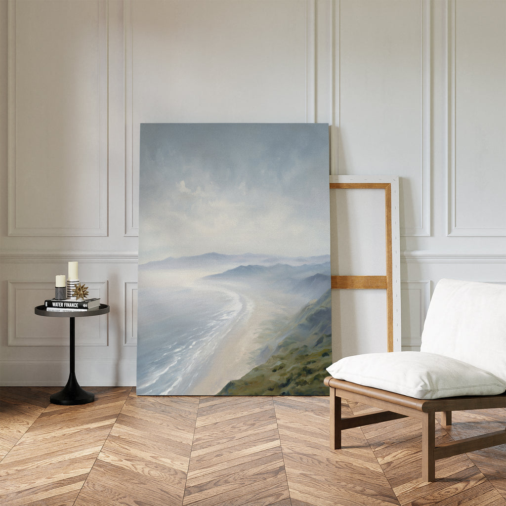 Whispers of the Tide – blue coastal canvas wall art print by Aspire Prints