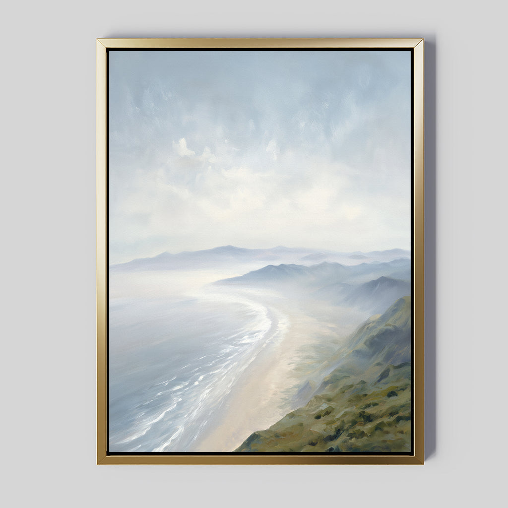 Whispers of the Tide – blue coastal canvas wall art print by Aspire Prints