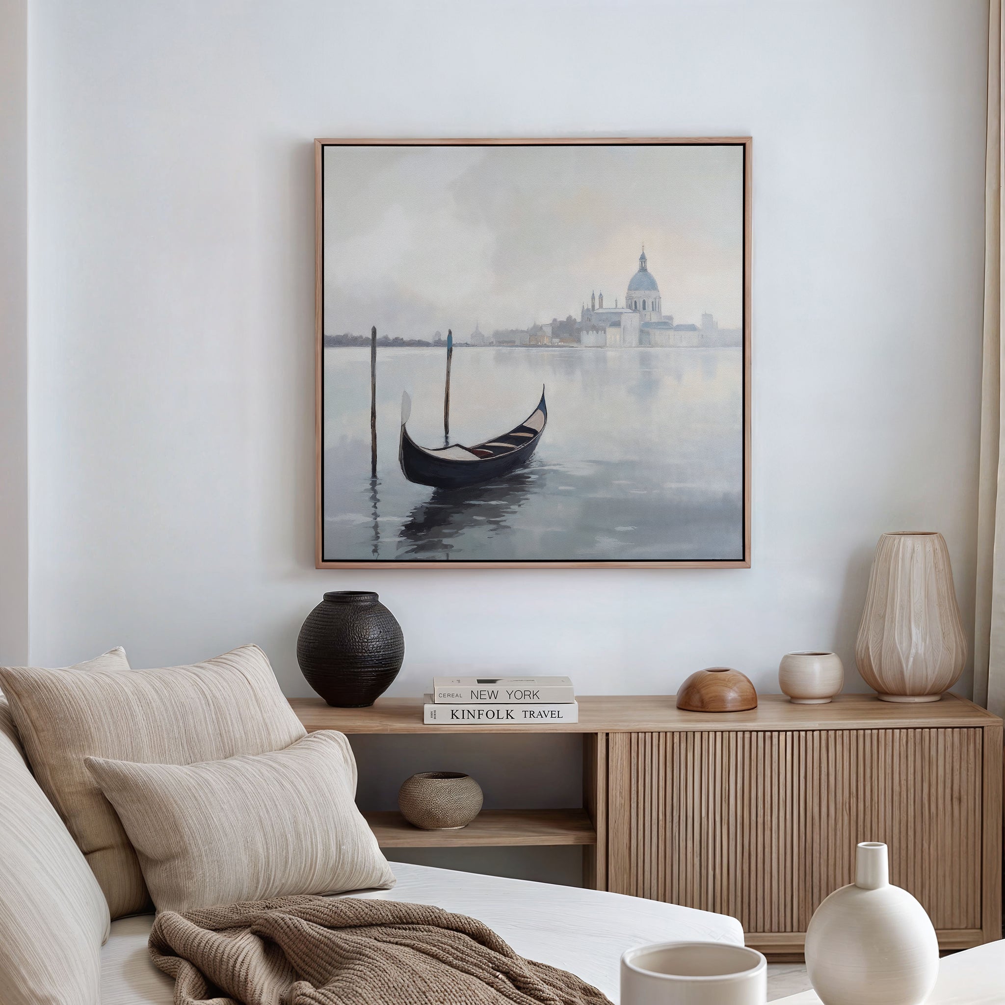 Whispers of Venice Canvas Print – blue vintage canvas wall art print by Aspire Prints