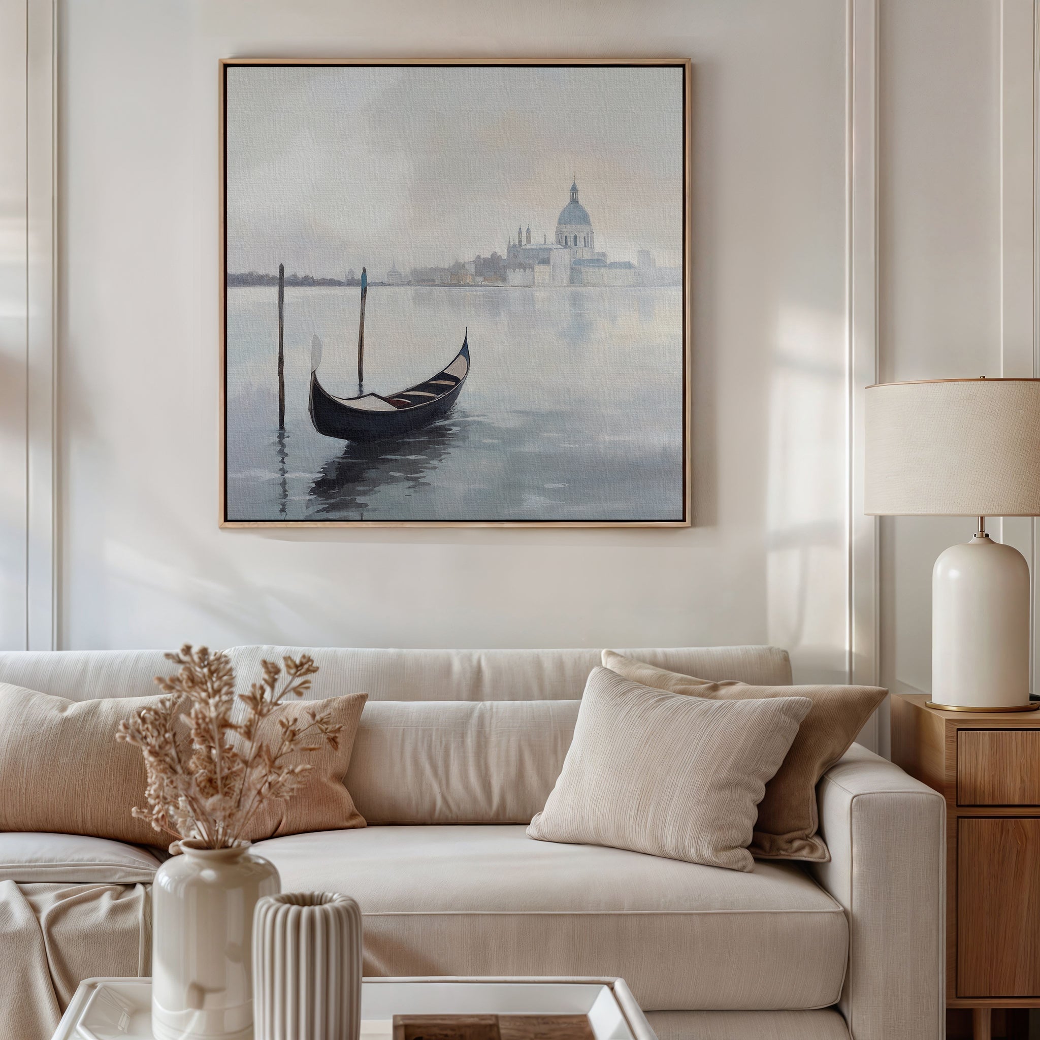 Whispers of Venice Canvas Print – blue vintage canvas wall art print by Aspire Prints