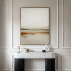 Whispers of the Meadow – beige and white landscape canvas wall art print by Aspire Prints