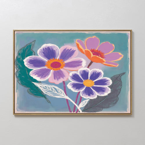 Petals in Bloom Reverie – blush pink botanical canvas wall art print by Aspire Prints