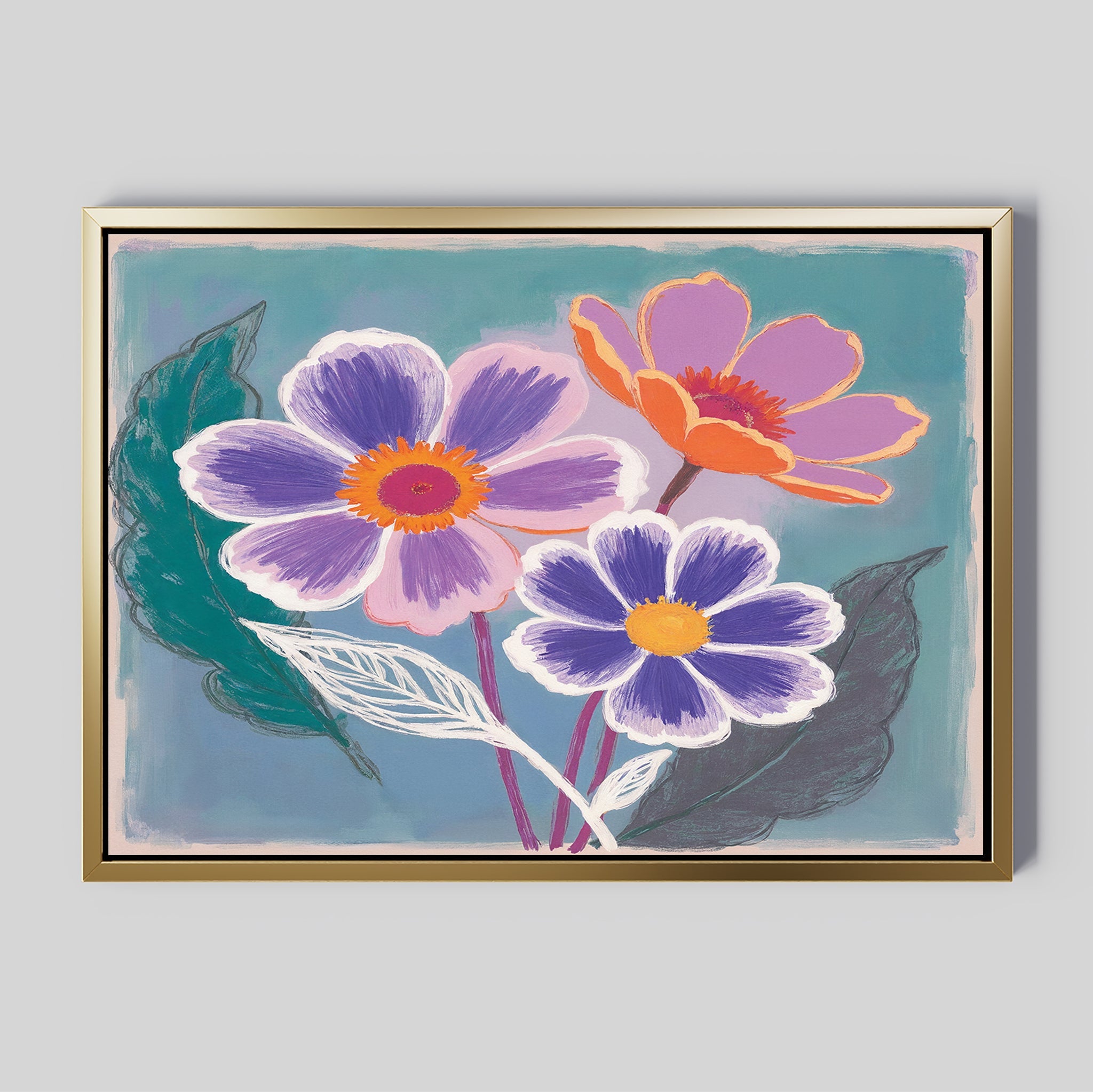 Petals in Bloom Reverie – blush pink botanical canvas wall art print by Aspire Prints