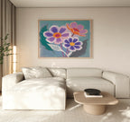 Petals in Bloom Reverie – blush pink botanical canvas wall art print by Aspire Prints