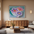 Petals in Bloom Reverie – blush pink botanical canvas wall art print by Aspire Prints