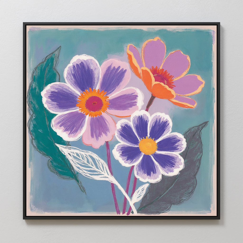 Coral Bloom Symphony – blush pink botanical canvas wall art print by Aspire Prints