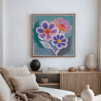 Coral Bloom Symphony – blush pink botanical canvas wall art print by Aspire Prints