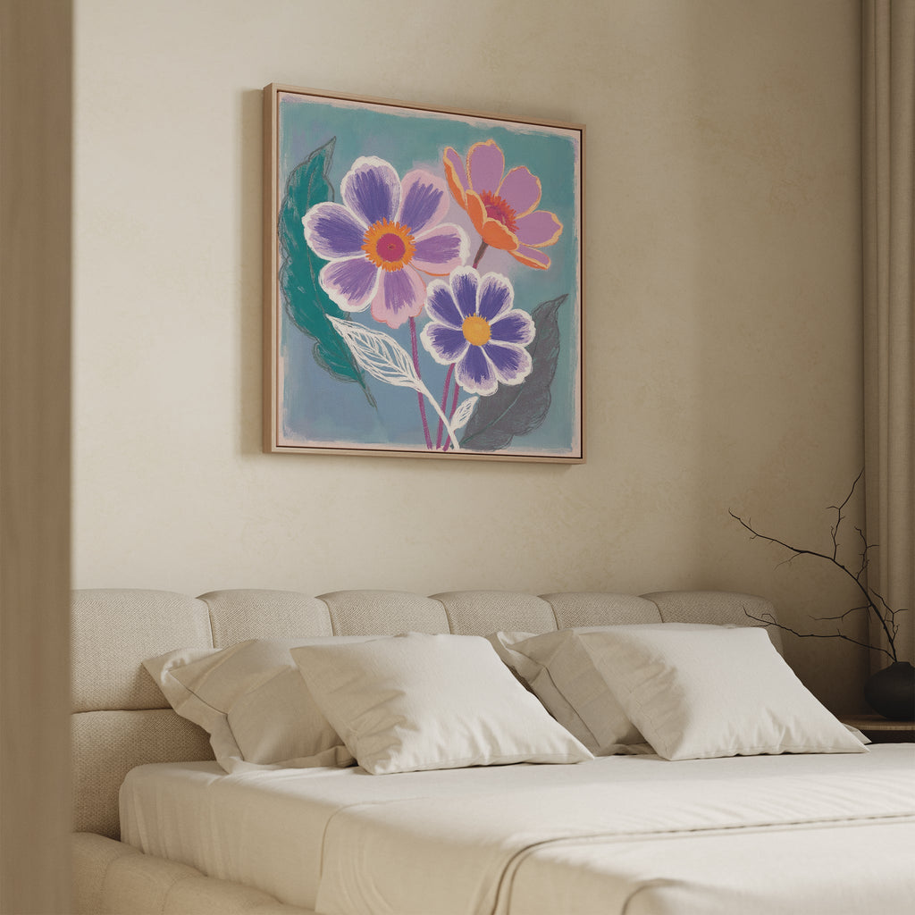 Coral Bloom Symphony – blush pink botanical canvas wall art print by Aspire Prints