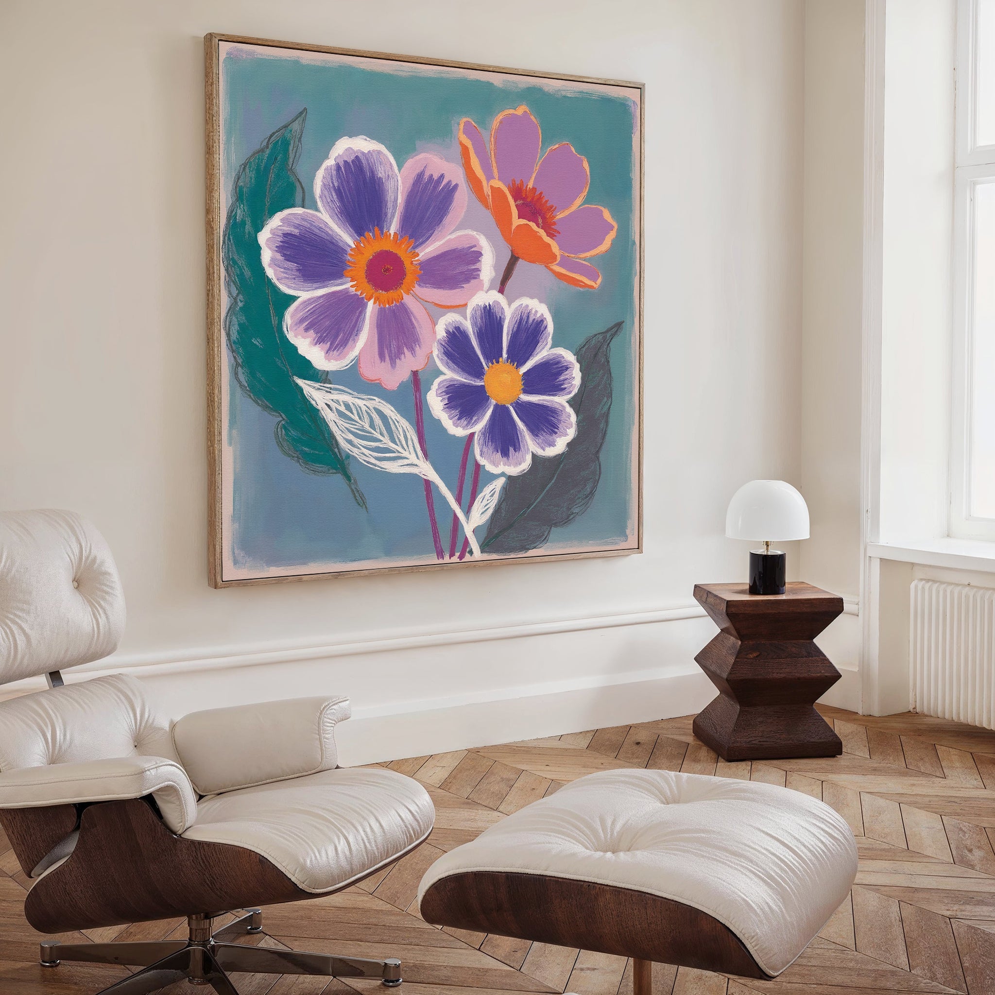Coral Bloom Symphony – blush pink botanical canvas wall art print by Aspire Prints