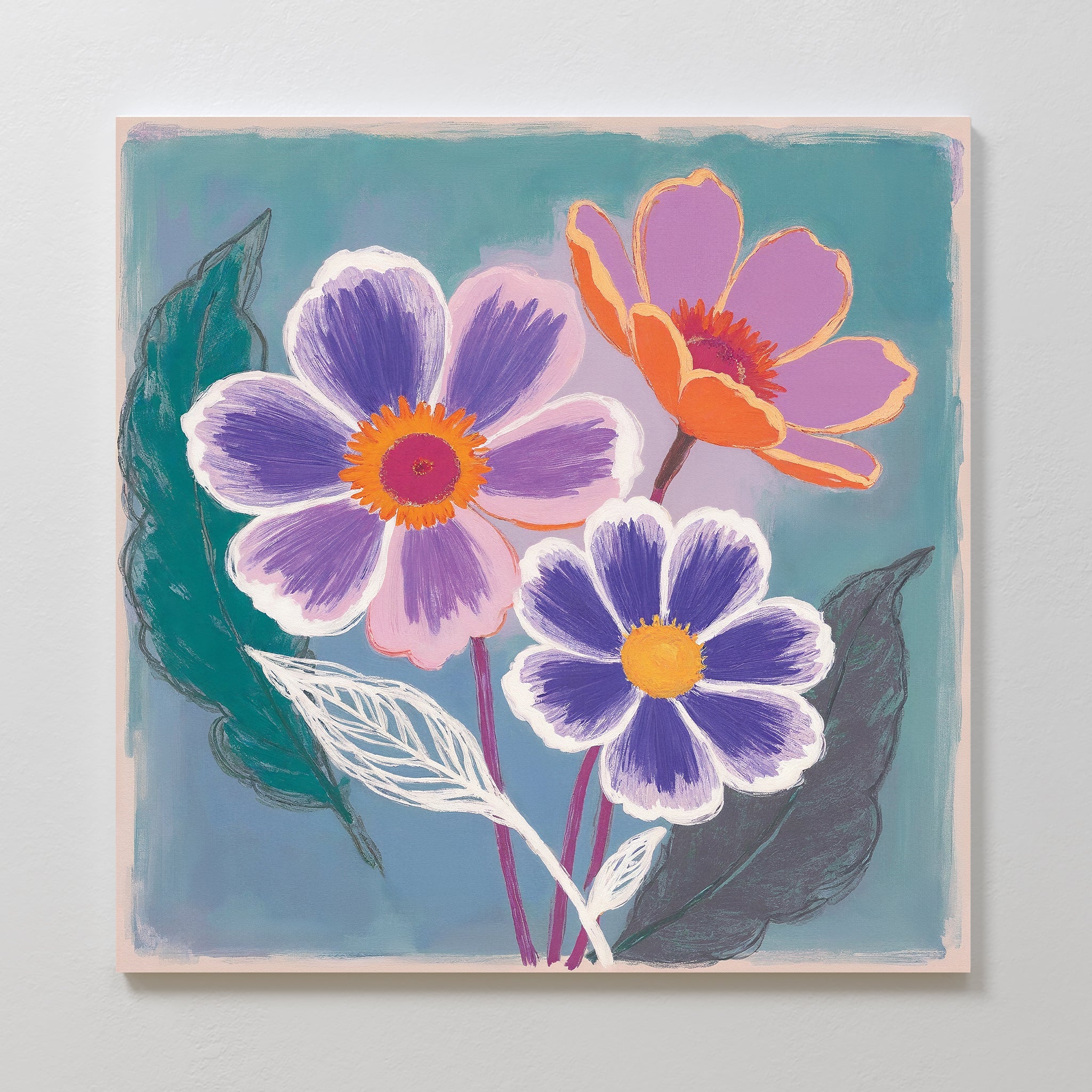Coral Bloom Symphony – blush pink botanical canvas wall art print by Aspire Prints