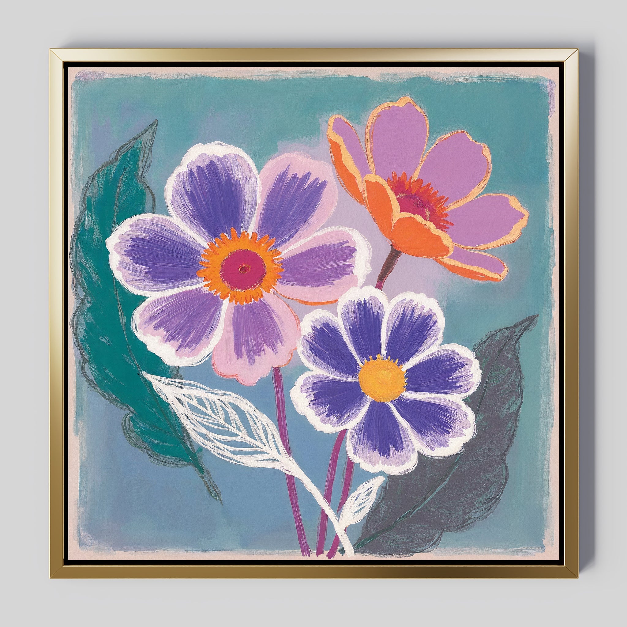 Coral Bloom Symphony – blush pink botanical canvas wall art print by Aspire Prints