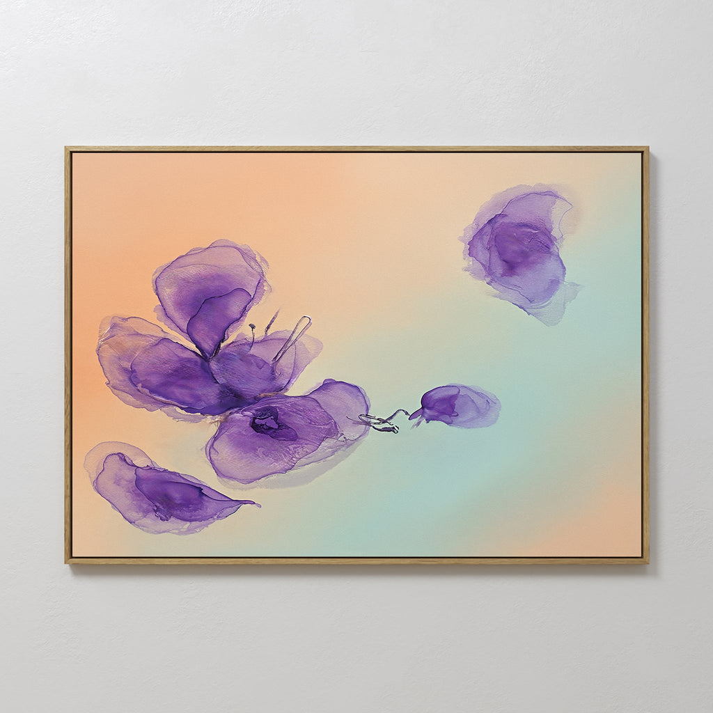 Whispers in Lavender – blush pink botanical canvas wall art print by Aspire Prints