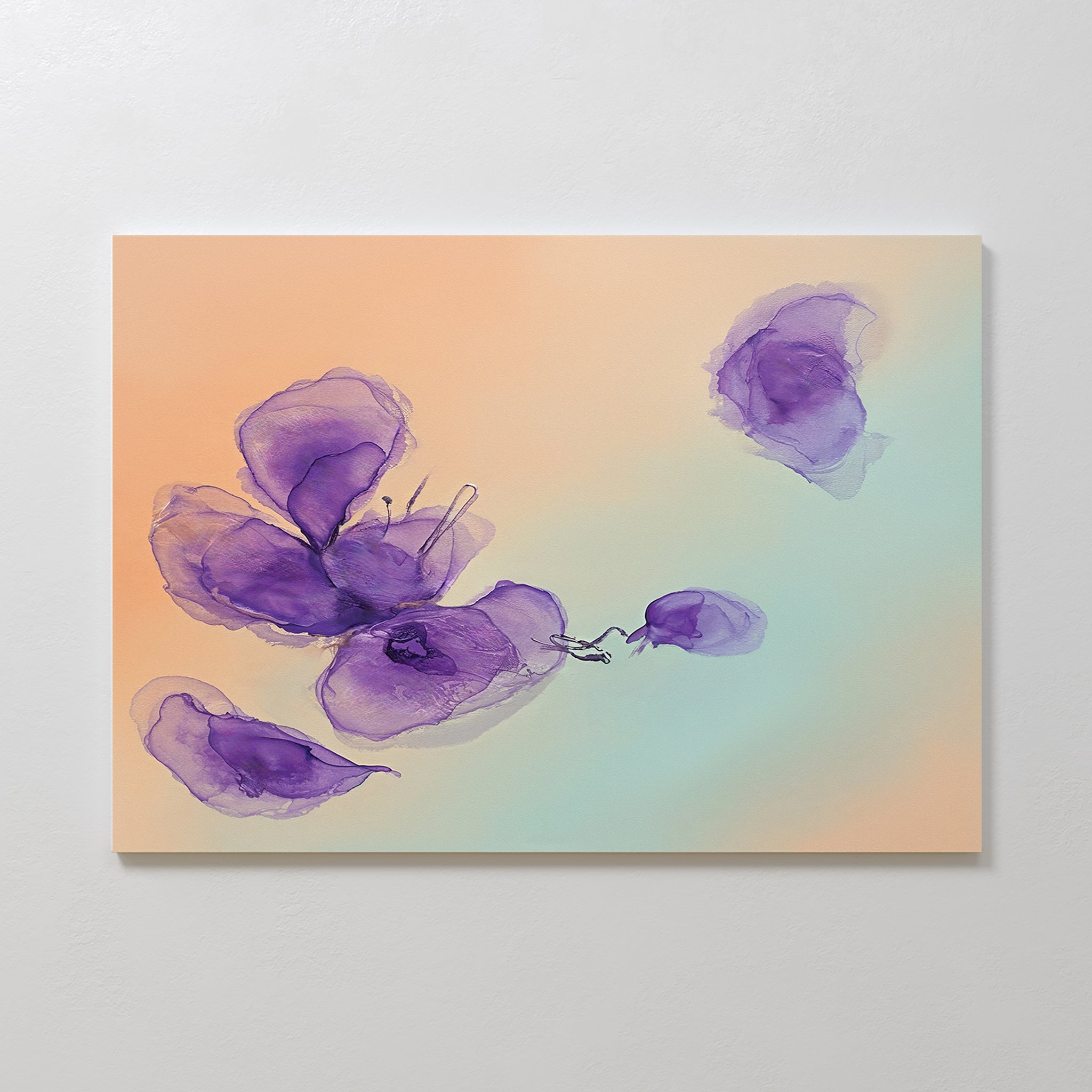 Whispers in Lavender – blush pink botanical canvas wall art print by Aspire Prints