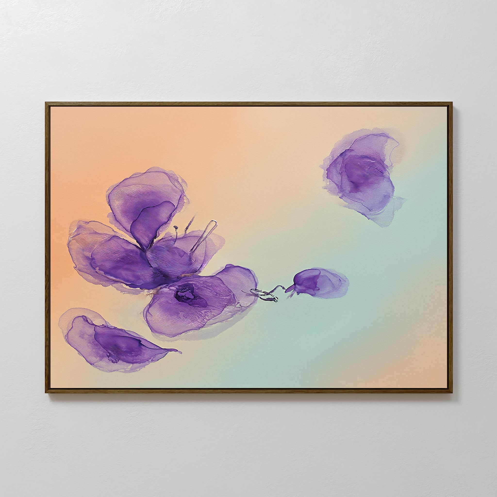 Whispers in Lavender – blush pink botanical canvas wall art print by Aspire Prints