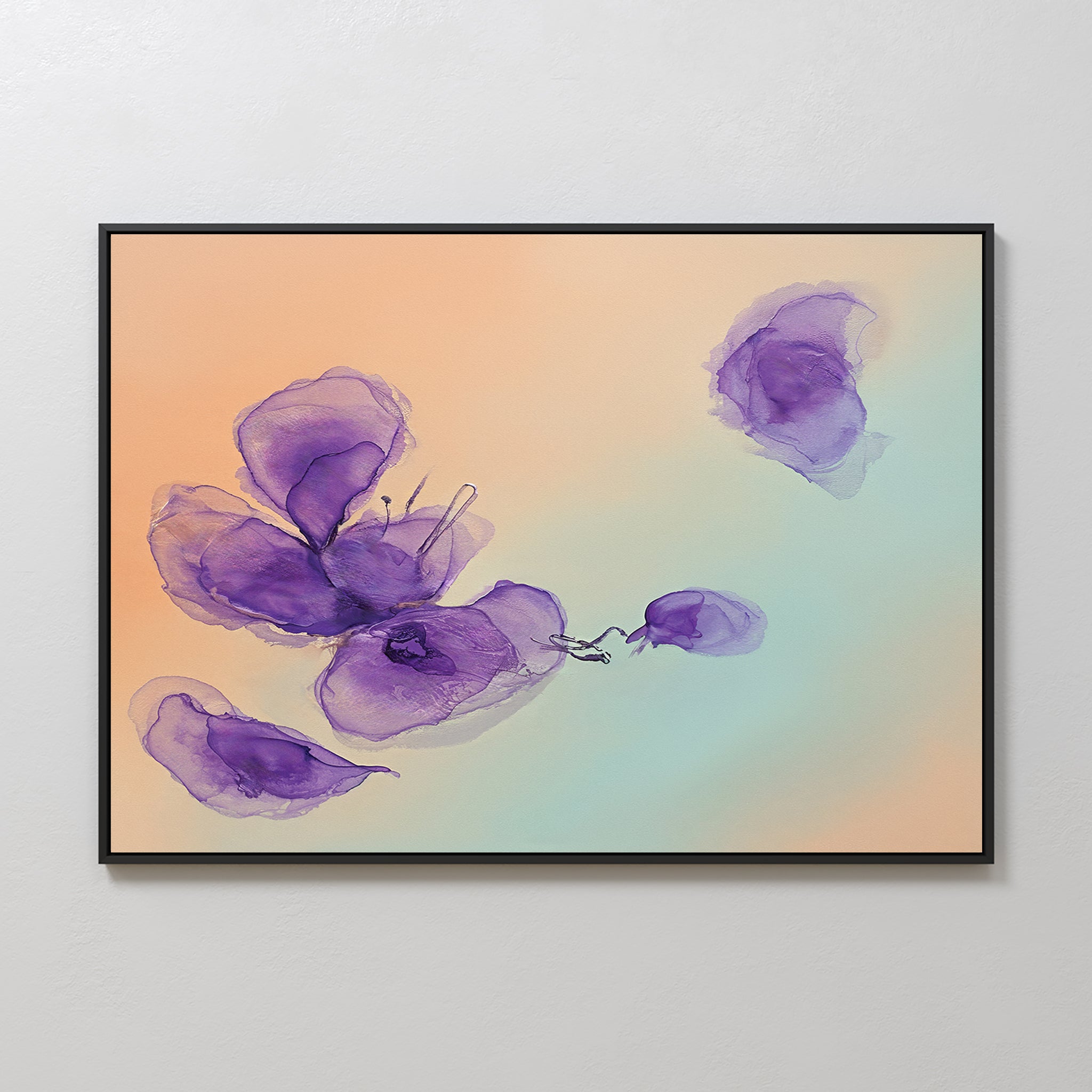 Whispers in Lavender – blush pink botanical canvas wall art print by Aspire Prints