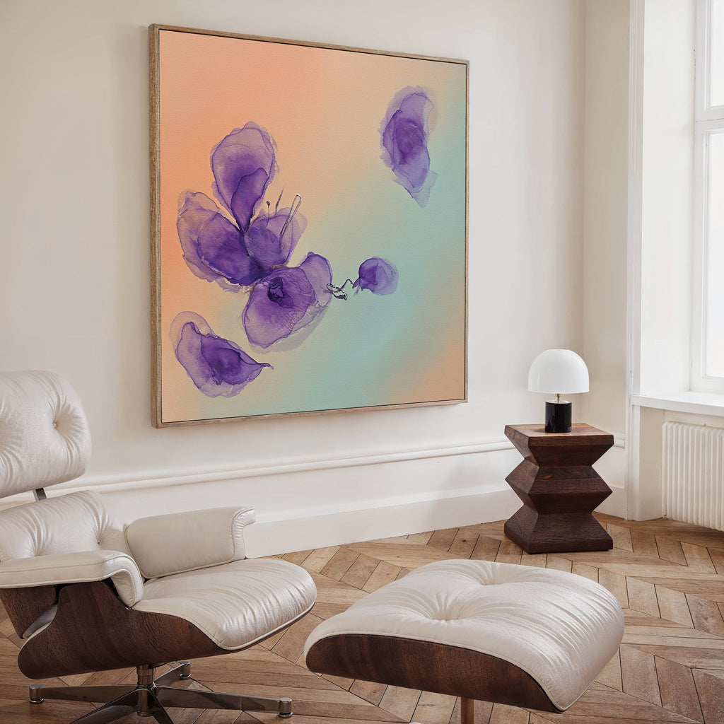 Whispers in Lavender – blush pink botanical canvas wall art print by Aspire Prints