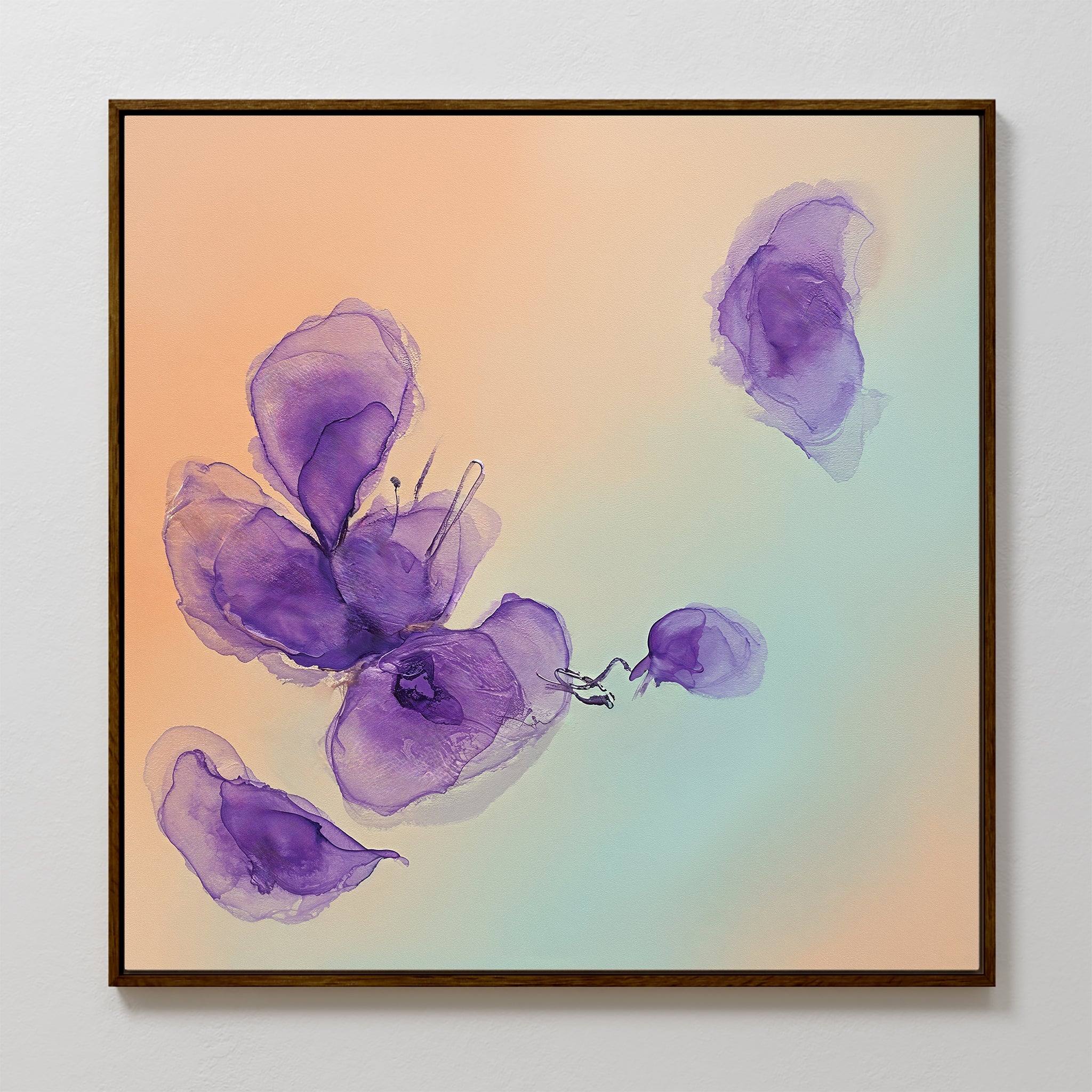 Whispers in Lavender – blush pink botanical canvas wall art print by Aspire Prints